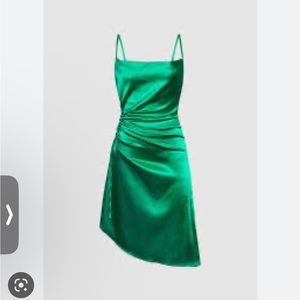 Micas Green Satin Slip Dress